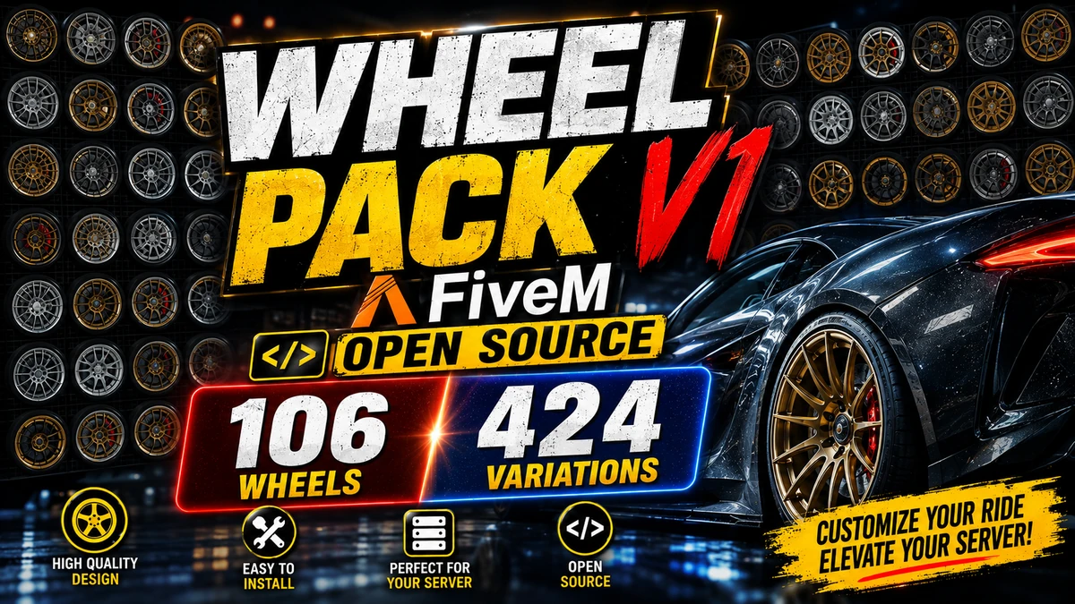 Wheel Pack V1 FiveM | Open Source – 106 Wheels & 424 Variations